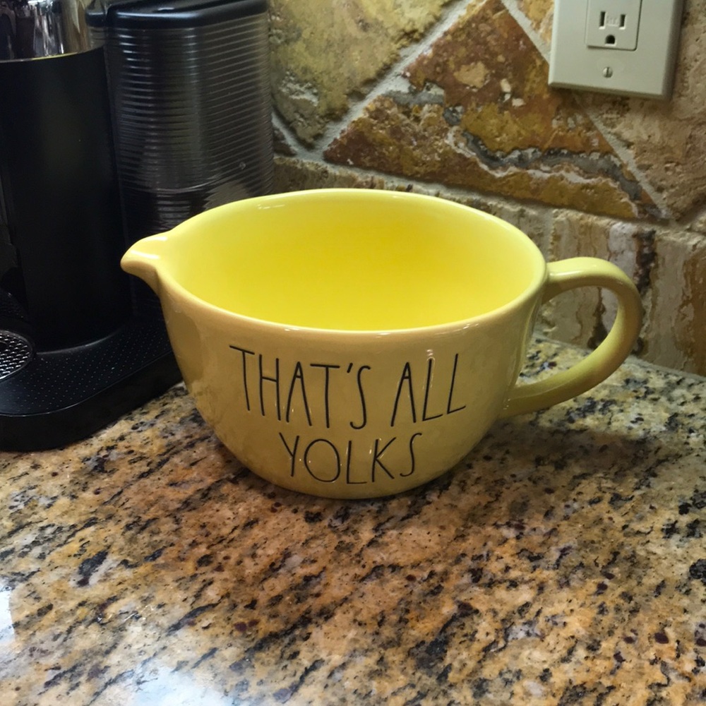 Rae Dunn yellow That’s all Yolks bowl